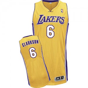 Los Angeles Lakers #6 Adidas Home Or Authentic Maillot d'équipe de NBA magasin d'usine - Jordan Clarkson pour Homme