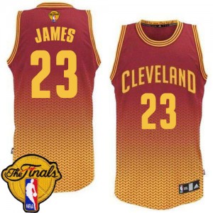 Maillot NBA Cleveland Cavaliers #23 LeBron James Rouge Adidas Authentic Resonate Fashion 2015 The Finals Patch - Homme