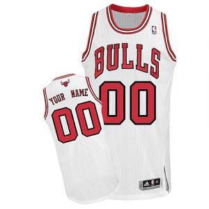 Maillot NBA Blanc Authentic Personnalisé Chicago Bulls Home Enfants Adidas
