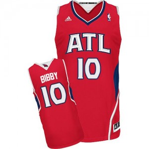 Maillot NBA Atlanta Hawks #10 Mike Bibby Rouge Adidas Swingman Alternate - Homme