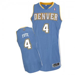 Denver Nuggets Randy Foye #4 Road Authentic Maillot d'équipe de NBA - Bleu clair pour Homme