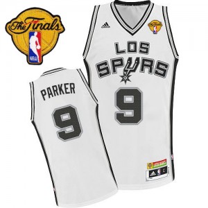 Maillot NBA San Antonio Spurs #9 Tony Parker Blanc Adidas Swingman Latin Nights Finals Patch - Homme