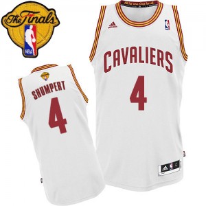 Maillot Adidas Blanc Home 2015 The Finals Patch Swingman Cleveland Cavaliers - Iman Shumpert #4 - Homme