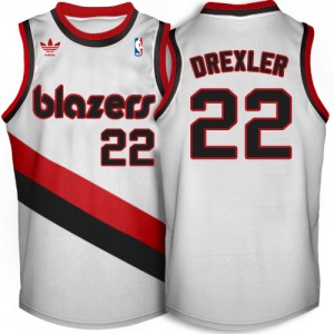 Portland Trail Blazers Clyde Drexler #22 Throwback Swingman Maillot d'équipe de NBA - ?me Blanche pour Homme