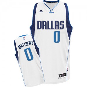 Dallas Mavericks #0 Adidas Home Blanc Swingman Maillot d'équipe de NBA la meilleure qualité - Wesley Matthews pour Enfants