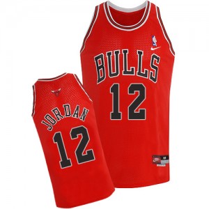 Chicago Bulls #12 Nike Throwback Rouge Authentic Maillot d'équipe de NBA la vente - Michael Jordan pour Homme
