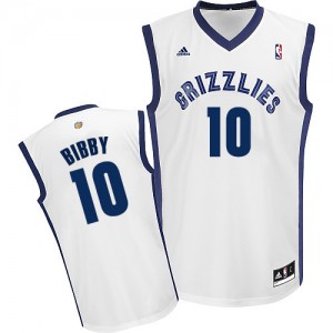 Maillot NBA Blanc Mike Bibby #10 Memphis Grizzlies Home Swingman Homme Adidas