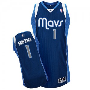Maillot NBA Bleu marin Justin Anderson #1 Dallas Mavericks Alternate Authentic Homme Adidas