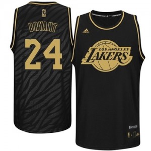 Los Angeles Lakers Kobe Bryant #24 Precious Metals Fashion Authentic Maillot d'équipe de NBA - Noir pour Homme