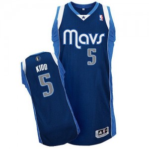 Dallas Mavericks #5 Adidas Alternate Bleu marin Authentic Maillot d'équipe de NBA Soldes discount - Jason Kidd pour Homme