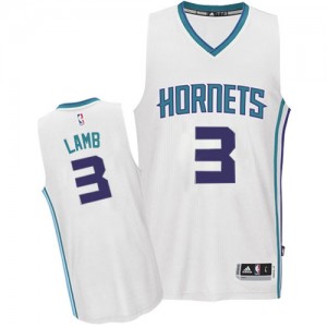 Maillot Adidas Blanc Home Authentic Charlotte Hornets - Jeremy Lamb #3 - Homme