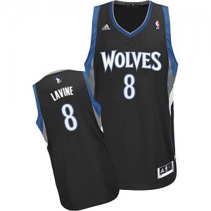 Minnesota Timberwolves #8 Adidas Alternate Noir Swingman Maillot d'équipe de NBA sortie magasin - Zach LaVine pour Homme