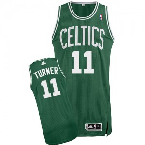 Maillot NBA Vert (No Blanc) Evan Turner #11 Boston Celtics Road Authentic Homme Adidas