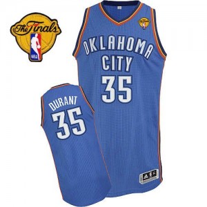 Maillot NBA Authentic Kevin Durant #35 Oklahoma City Thunder Road Finals Patch Bleu royal - Homme