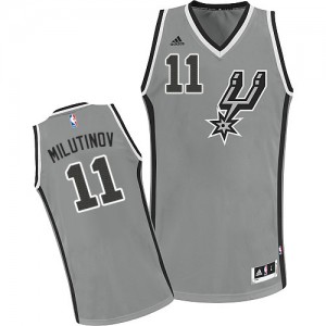 San Antonio Spurs Nikola Milutinov #11 Alternate Swingman Maillot d'équipe de NBA - Gris argenté pour Homme