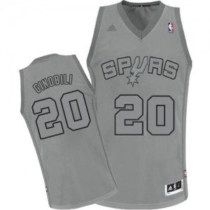 San Antonio Spurs Manu Ginobili #20 Big Color Fashion Swingman Maillot d'équipe de NBA - Gris pour Homme