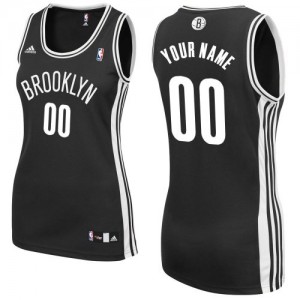 Maillot NBA Noir Swingman Personnalisé Brooklyn Nets Road Femme Adidas