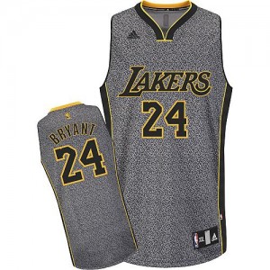 Maillot Adidas Gris Static Fashion Swingman Los Angeles Lakers - Kobe Bryant #24 - Homme