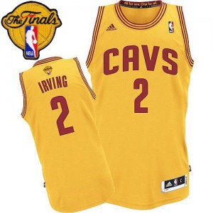 Cleveland Cavaliers Kyrie Irving #2 Alternate 2015 The Finals Patch Swingman Maillot d'équipe de NBA - Or pour Homme