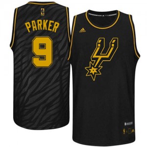 Maillot NBA Noir Tony Parker #9 San Antonio Spurs Precious Metals Fashion Authentic Homme Adidas