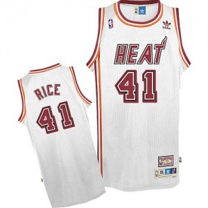 Maillot NBA Miami Heat #41 Glen Rice Blanc Adidas Swingman Throwback - Homme