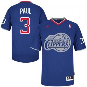 Maillot NBA Los Angeles Clippers #3 Chris Paul Bleu royal Adidas Authentic 2013 Christmas Day - Homme