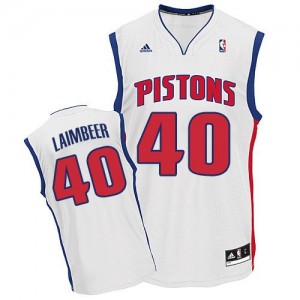 Detroit Pistons Bill Laimbeer #40 Home Swingman Maillot d'équipe de NBA - Blanc pour Homme