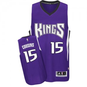 Sacramento Kings #15 Adidas Road Violet Authentic Maillot d'équipe de NBA Remise - DeMarcus Cousins pour Homme
