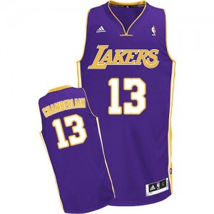 Maillot NBA Violet Wilt Chamberlain #13 Los Angeles Lakers Road Swingman Homme Adidas