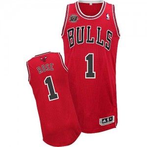 Maillot Adidas Rouge Road 20TH Anniversary Authentic Chicago Bulls - Derrick Rose #1 - Homme