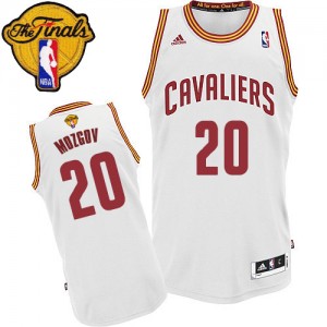 Maillot Swingman Cleveland Cavaliers NBA Home 2015 The Finals Patch Blanc - #20 Timofey Mozgov - Homme
