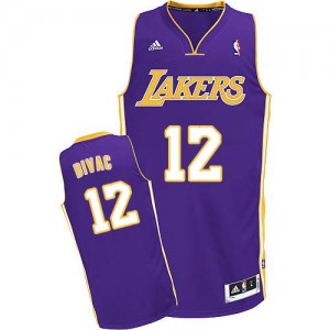 Maillot NBA Los Angeles Lakers #12 Vlade Divac Violet Adidas Swingman Road - Homme