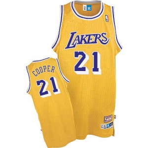 Maillot NBA Los Angeles Lakers #21 Michael Cooper Or Mitchell and Ness Authentic Throwback - Homme