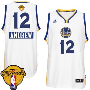 Maillot NBA Blanc Andrew Bogut #12 Golden State Warriors 2014-15 Christmas Day 2015 The Finals Patch Authentic Homme Adidas