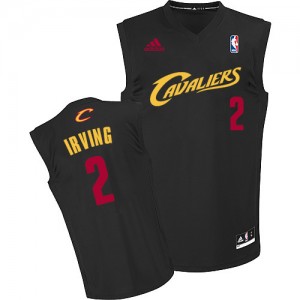 Maillot Adidas Noir (Rouge No.) Fashion Swingman Cleveland Cavaliers - Kyrie Irving #2 - Homme