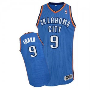 Oklahoma City Thunder #9 Adidas Road Bleu royal Authentic Maillot d'équipe de NBA 100% authentique - Serge Ibaka pour Homme