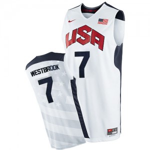Maillot NBA Team USA #7 Russell Westbrook Blanc Nike Swingman 2012 Olympics - Homme