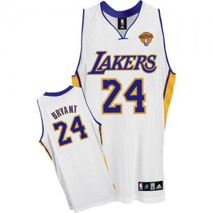 Los Angeles Lakers #24 Adidas Alternate Final Patch Blanc Swingman Maillot d'équipe de NBA préférentiel - Kobe Bryant pour Homme
