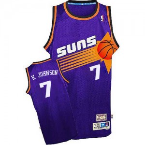 Phoenix Suns #7 Adidas Throwback Violet Authentic Maillot d'équipe de NBA Le meilleur cadeau - Kevin Johnson pour Homme