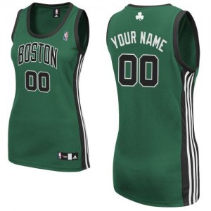 Maillot NBA Authentic Personnalisé Boston Celtics Alternate Vert (No. noir) - Femme