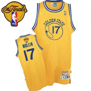 Golden State Warriors #17 Adidas Throwback 2015 The Finals Patch Or Authentic Maillot d'équipe de NBA Promotions - Chris Mullin pour Homme