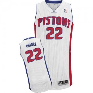Maillot NBA Detroit Pistons #22 Tayshaun Prince Blanc Adidas Authentic Home - Homme