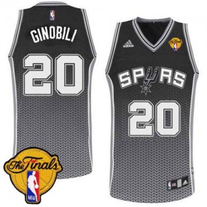 San Antonio Spurs Manu Ginobili #20 Resonate Fashion Finals Patch Swingman Maillot d'équipe de NBA - Noir pour Homme