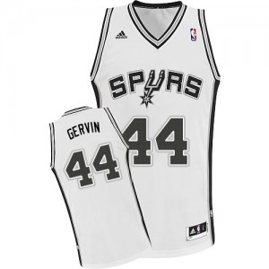 Maillot NBA San Antonio Spurs #44 George Gervin Blanc Adidas Swingman Home - Homme