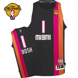 Maillot Adidas Noir ABA Hardwood Classic Finals Patch Authentic Miami Heat - Chris Bosh #1 - Homme