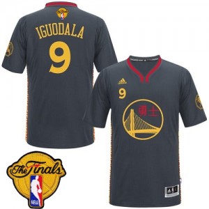 Maillot NBA Noir Andre Iguodala #9 Golden State Warriors Slate Chinese New Year 2015 The Finals Patch Swingman Homme Adidas