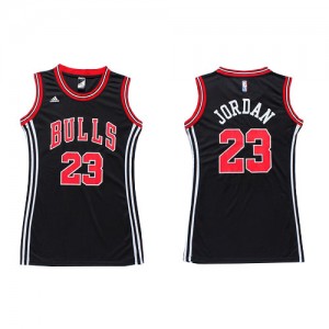 Chicago Bulls #23 Adidas Dress Noir Swingman Maillot d'équipe de NBA Expédition rapide - Michael Jordan pour Femme