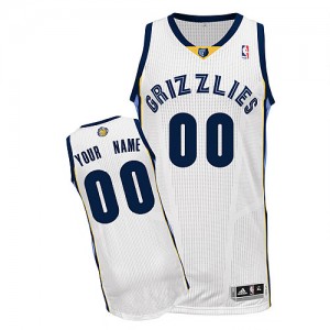 Maillot NBA Memphis Grizzlies Personnalisé Authentic Blanc Adidas Home - Homme