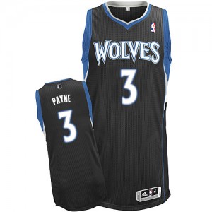 Minnesota Timberwolves #3 Adidas Alternate Noir Authentic Maillot d'équipe de NBA Vente - Adreian Payne pour Homme