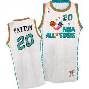 Maillot NBA Oklahoma City Thunder #20 Gary Payton Blanc Mitchell and Ness Authentic Throwback 1996 All Star - Homme